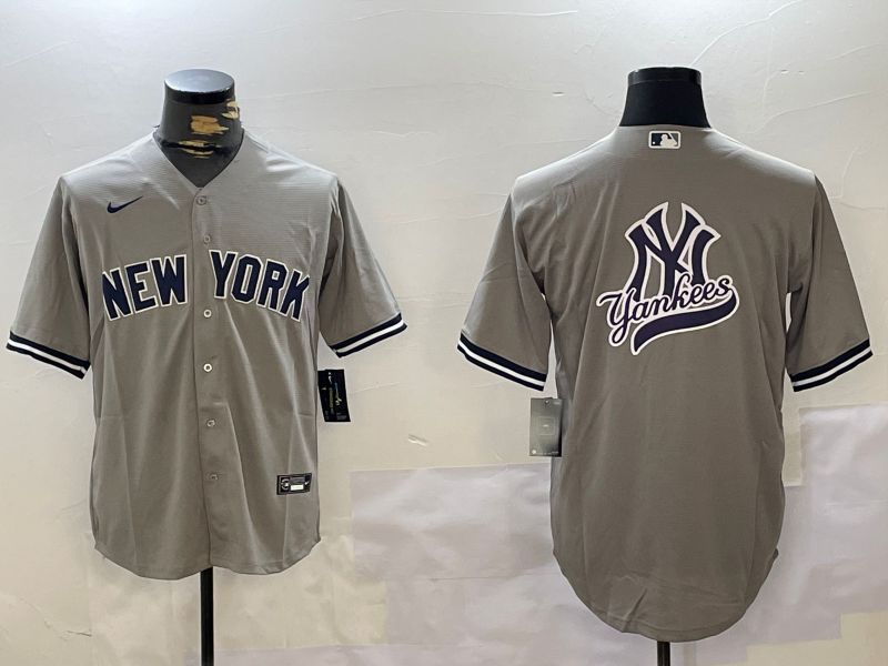 Men New York Yankees Blank Grey Game 2024 Nike MLB Jersey style 102730->new york yankees->MLB Jersey